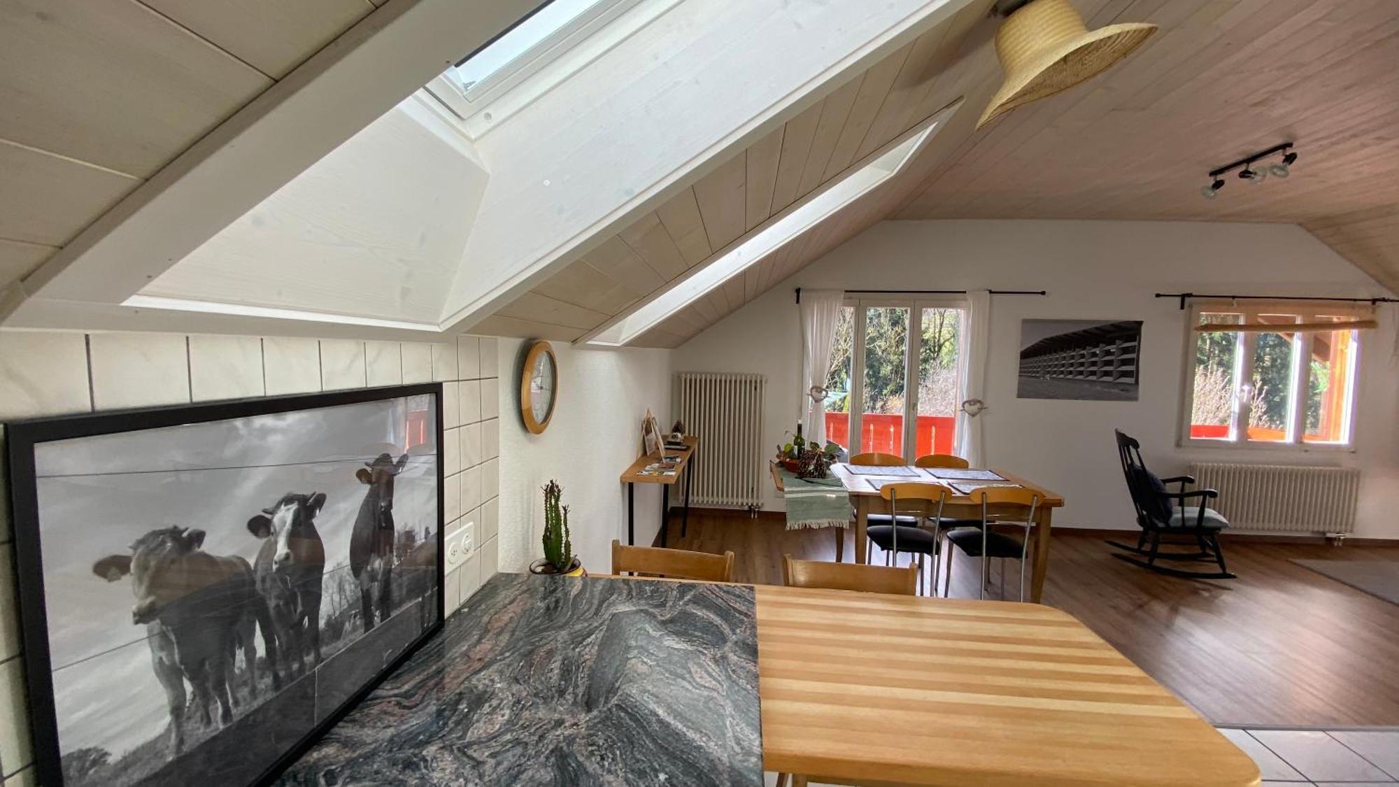 Naturnahe Familienwohnung Ruschegg Esterno foto